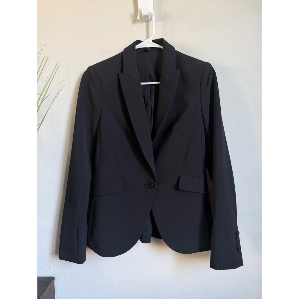 Express Editor Womens Black Single Button Blazer Jacket Size 6 Professional Work